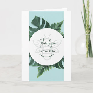 Minimalist Gray Floral Thank You Card – Elegant Wh
