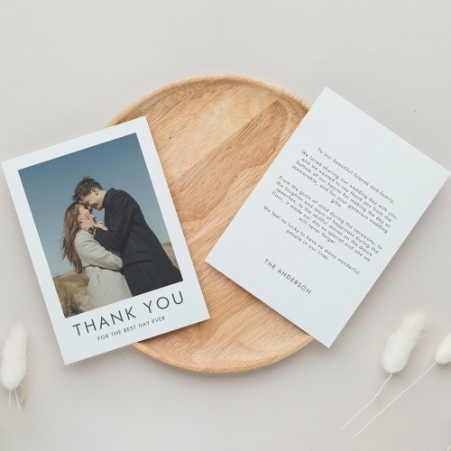 Minimalist Gray For The Best Day Ever Wedding Thank You Card