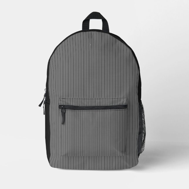 Minimalist Gray Geometric Custom Monogram Backpack (Front)