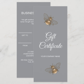 Minimalist gray gift certificate Business card