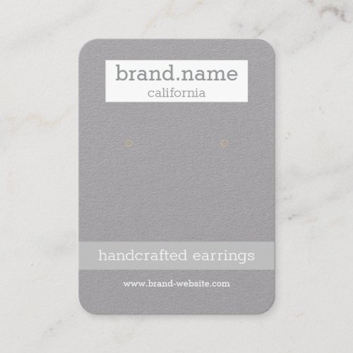 Minimalist Gray Handmade Jewelry Display Holder Business Card