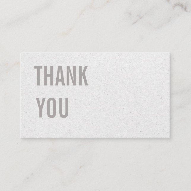 Minimalist Gray Kraft Paper Thank You & Discount Business Card (Front)
