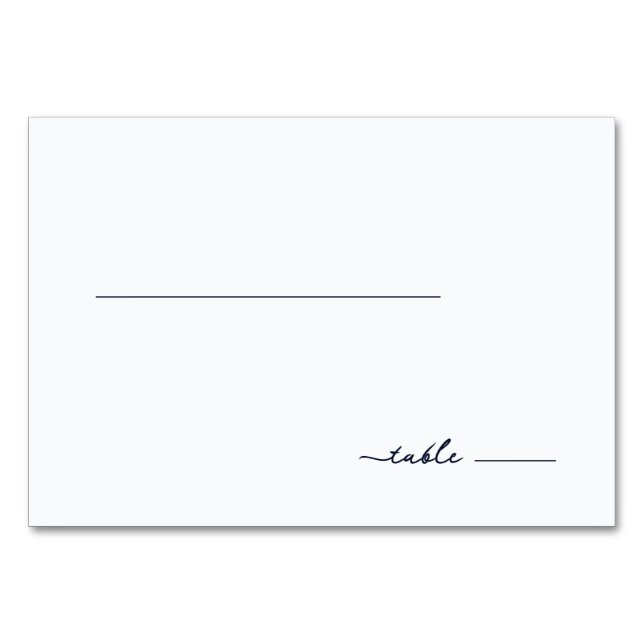 Minimalist Gray Line Calligraphy Table Number (Front)