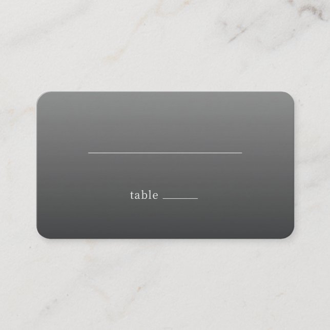 Minimalist Gray Line Table Sign Place Card (Front)