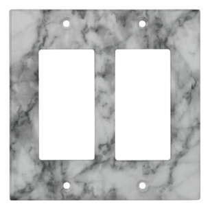 Minimalist Gray Marble Light Switch Covers