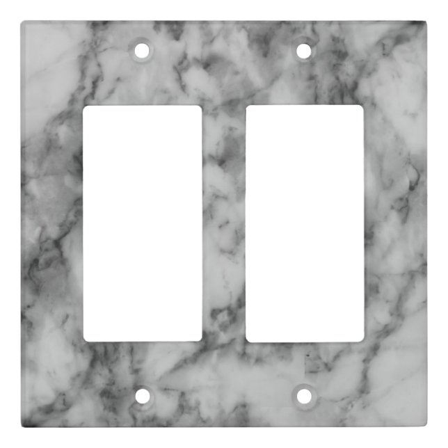 Minimalist Gray Marble Light Switch Covers (Front)