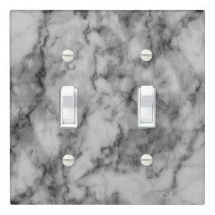 Minimalist Gray Marble Light Switch Covers