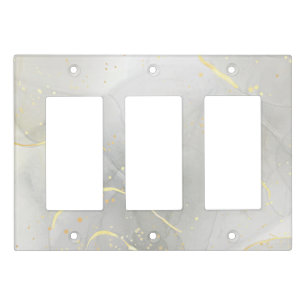 Minimalist Gray Marble Light Switch Covers
