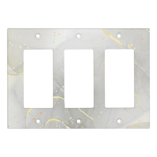Minimalist Gray Marble Light Switch Covers (Front)
