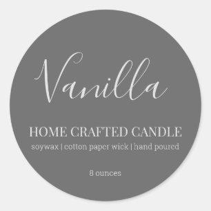 Minimalist Gray Modern Candle Label Sticker