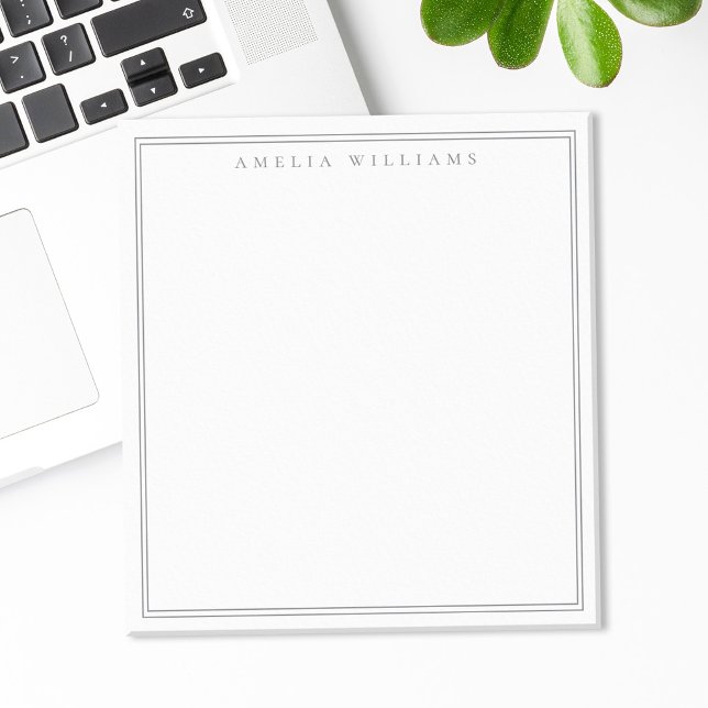 Minimalist Gray Monogram Two Border Notepad (Creator Uploaded)