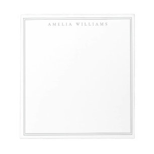 Minimalist Gray Monogram Two Border Notepad
