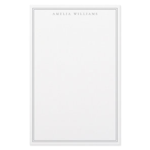 Minimalist Gray Monogram Two Border Stationery