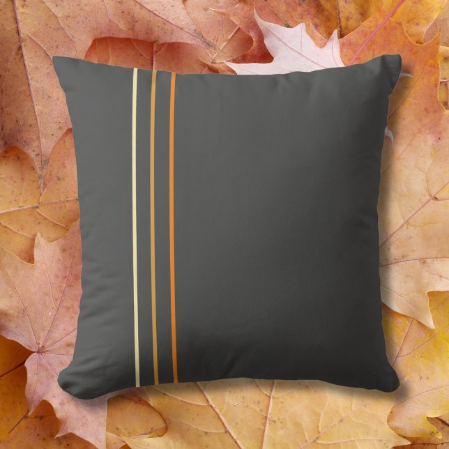 Minimalist Gray Orange Autumnal Throw Pillow (Creator Uploaded)