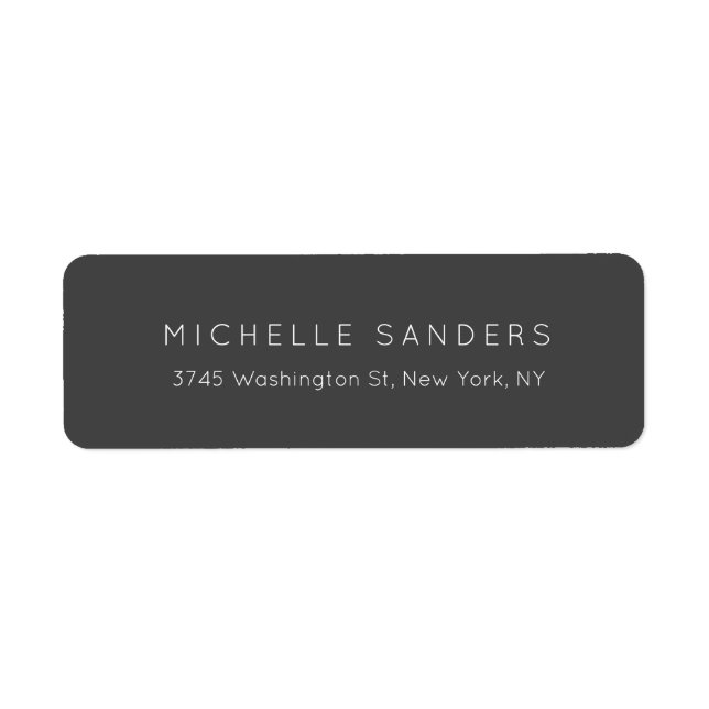 Minimalist Gray Professional Modern Unique Elegant Label (Front)