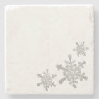 Minimalist Gray Real Snowflake Stone Coaster