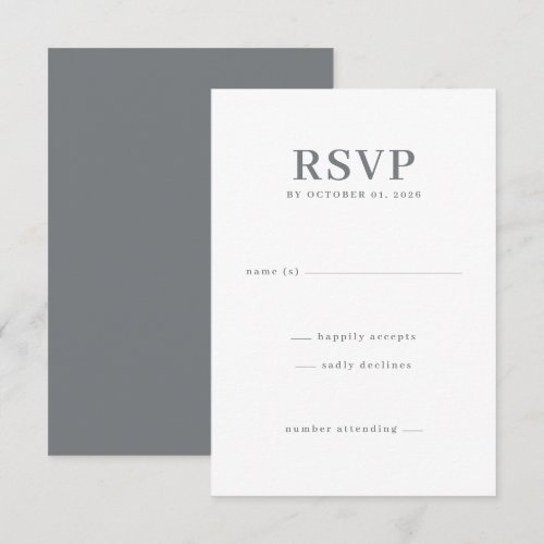 Minimalist Gray RSVP Template