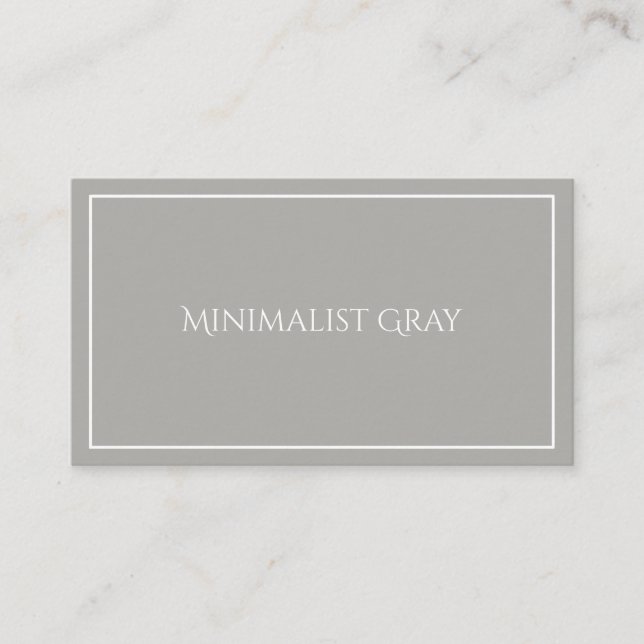 minimalist gray simple professional & elegant business card (Front)