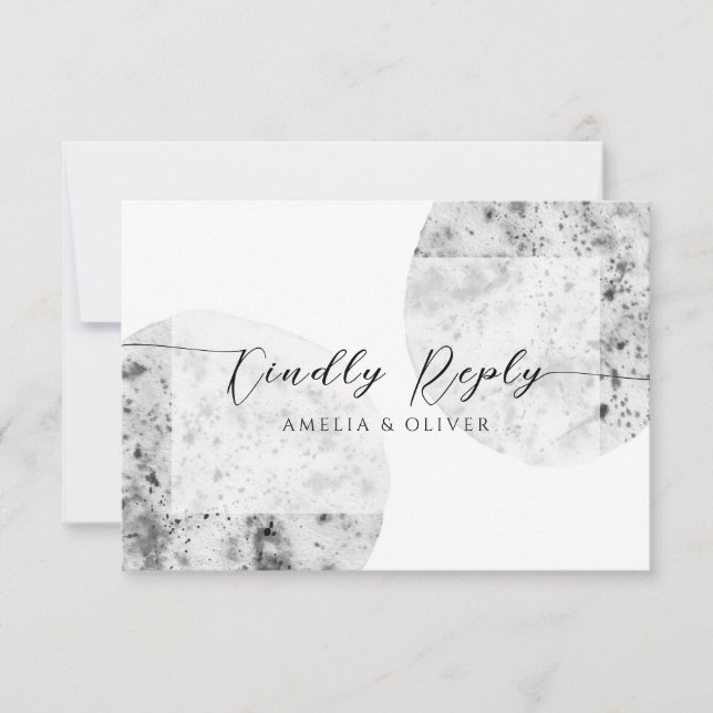 Minimalist gray | Wedding RSVP Card (Front)