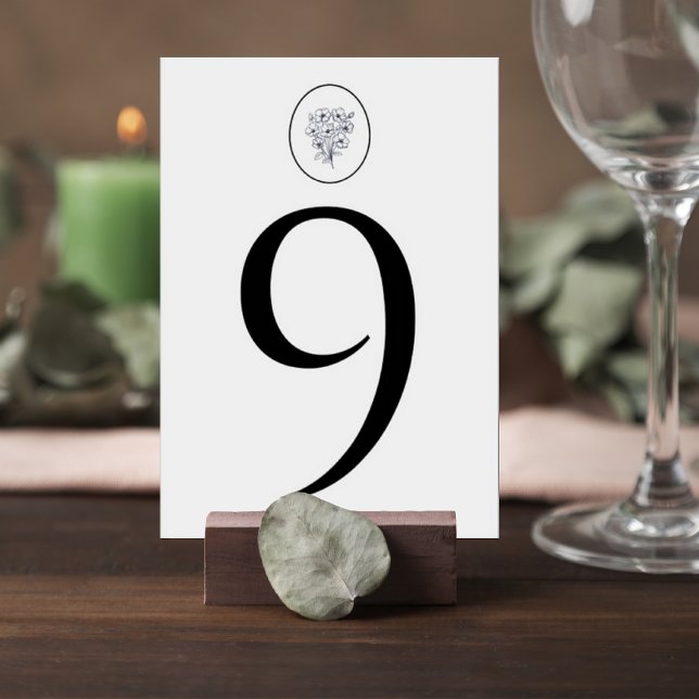 Minimalist Gray Wedding Table Number Card (Creator Uploaded)