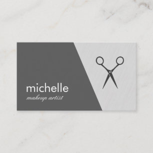 Minimalist Gray White Geometric Shears Business Card