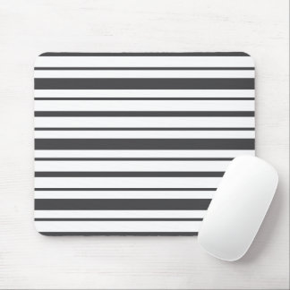 Minimalist Gray White Stripes Pattern Executive Mouse Pad