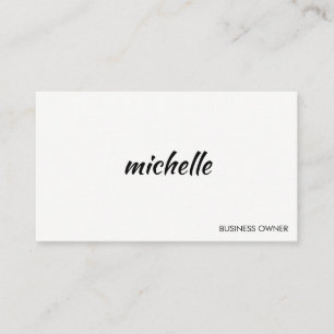 Minimalist Gray White with Cursive Text Business Card
