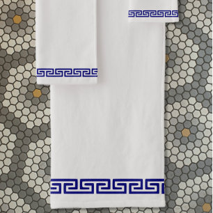 Minimalist Greek Pattern Customizable III Bath Towel Set