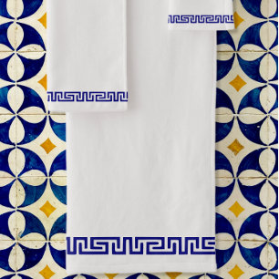 Minimalist Greek Pattern Customizable IV Bath Towel Set