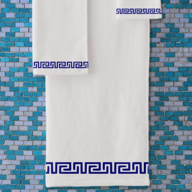 Minimalist Greek Pattern Customizable V Bath Towel Set (Creator Uploaded)