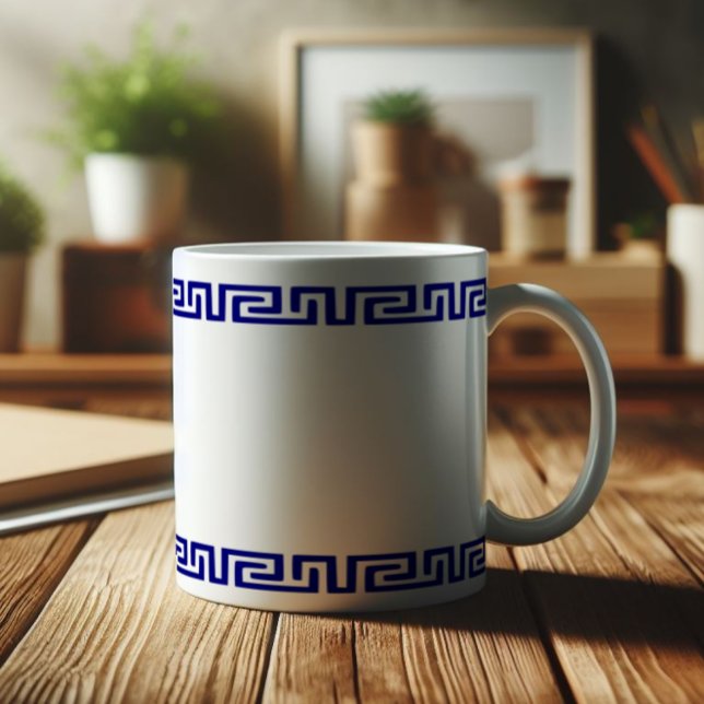 Minimalist Greek Pattern Customizable V Coffee Mug (Creator Uploaded)