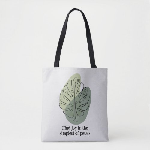 Minimalist Green and Blue Floral Effortless Style Tote Bag