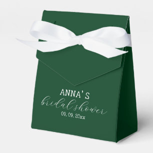 Minimalist Green and White Bridal Shower Favor Boxes
