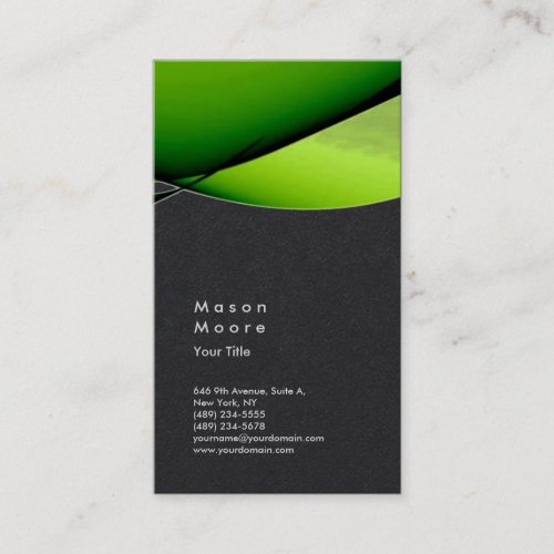 Minimalist Green Black Plain Modern Professional Business Card