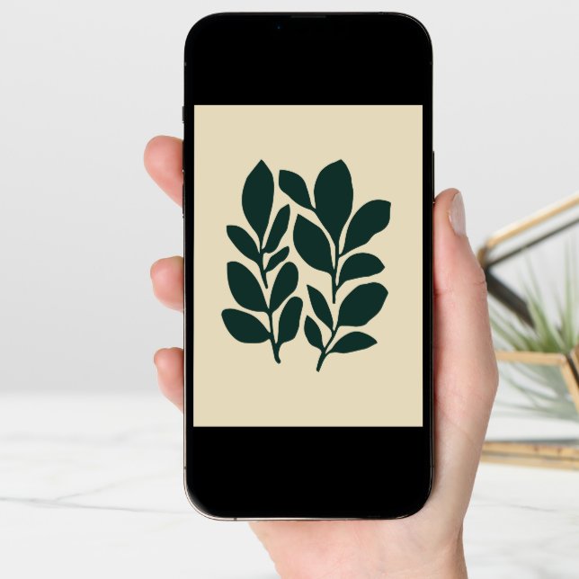 Minimalist Green Botanical Blank All Occasion Chic Card (Front Digital)