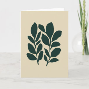 Minimalist Green Botanical Blank All Occasion Chic Card