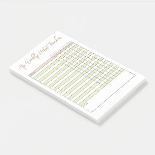 Minimalist Green Brown Weekly Habit Tracker Notes