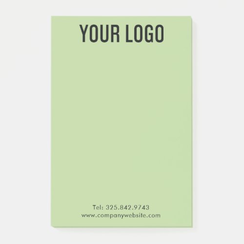 Minimalist Green Custom Business Company Logo Post_it Notes