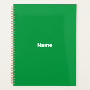 Minimalist green custom name text monogram year planner