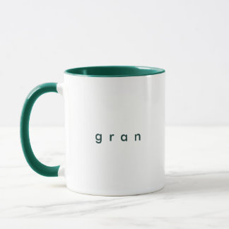 Minimalist Green Custom Text Gran White Mug
