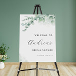 Minimalist Green Eucalyptus Bridal Shower Welcome Foam Board<br><div class="desc">Welcome your guests with this elegant sign,  featuring watercolor eucalyptus & custom text of your choice. Easily add your own details by clicking on the "personalize" option.</div>