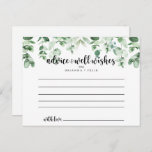 Minimalist Green Eucalyptus Wedding Advice Card<br><div class="desc">This minimalist green eucalyptus wedding advice card is perfect for a rustic wedding. The design features hand-painted watercolor green eucalyptus, inspiring natural beauty. These cards are perfect for a wedding, bridal shower, baby shower, graduation party & more. Personalize the cards with the names of the bride and groom, parents-to-be or...</div>