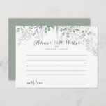 Minimalist Green Eucalyptus Wedding Advice Card<br><div class="desc">This minimalist green eucalyptus wedding advice card is perfect for a modern wedding. The design features watercolor elegant green eucalyptus leaves.

These cards are perfect for a wedding,  bridal shower,  baby shower,  graduation party & more. Personalize the cards with the names of the bride and groom,  parents-to-be or graduate.</div>