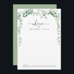 Minimalist Green Eucalyptus Wedding Advice Card<br><div class="desc">This minimalist green eucalyptus wedding advice card is perfect for a modern wedding. The design features watercolor hand-drawn elegant botanical eucalyptus branches and leaves, adorning geometric frames. These cards are perfect for a wedding, bridal shower, baby shower, graduation party & more. Personalize the cards with the names of the bride...</div>