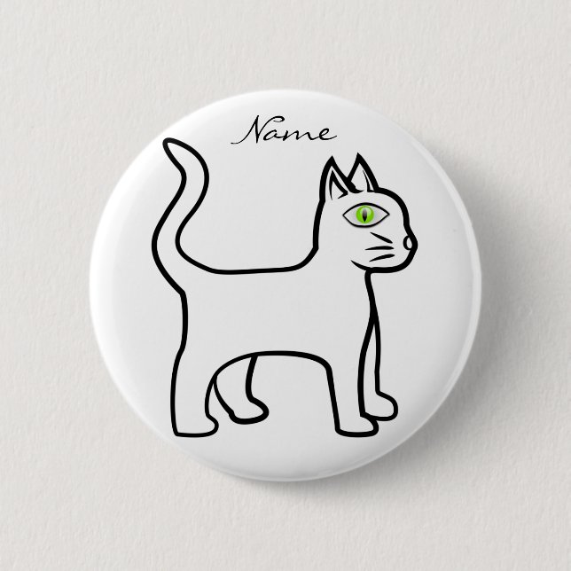 Minimalist Green-eye Cat Thunder_Cove Button (Front)