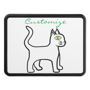 Minimalist Green-eye Cat Thunder Cove Hitch Cover