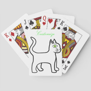 Minimalist Green-eye Cat Thunder_Cove Poker Cards