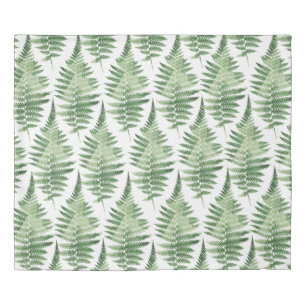 Minimalist Green Fern Botanical Illustration Duvet Cover
