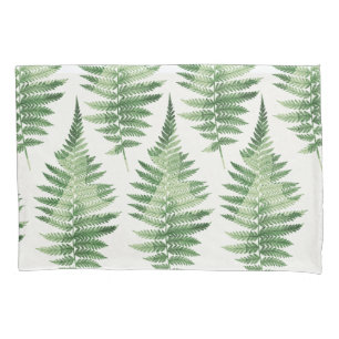 Minimalist Green Fern Botanical Illustration Pillow Case