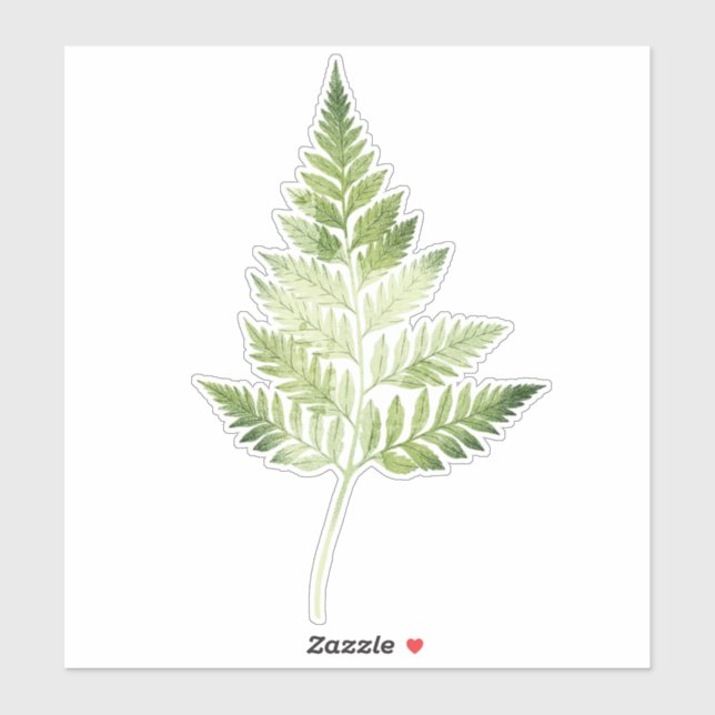 Minimalist Green Fern Botanical Illustration Sticker (Sheet)